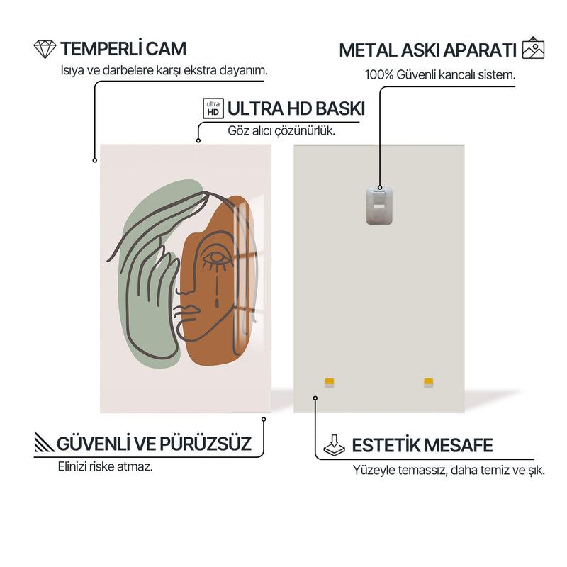 Bohem Üzgün Kadın Cam Tablo – Cam Tablo