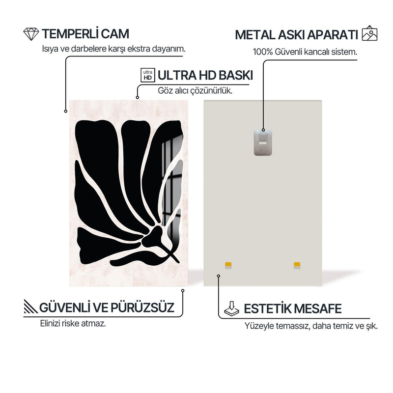 Siyah Zarafet Cam Tablo – Cam Tablo
