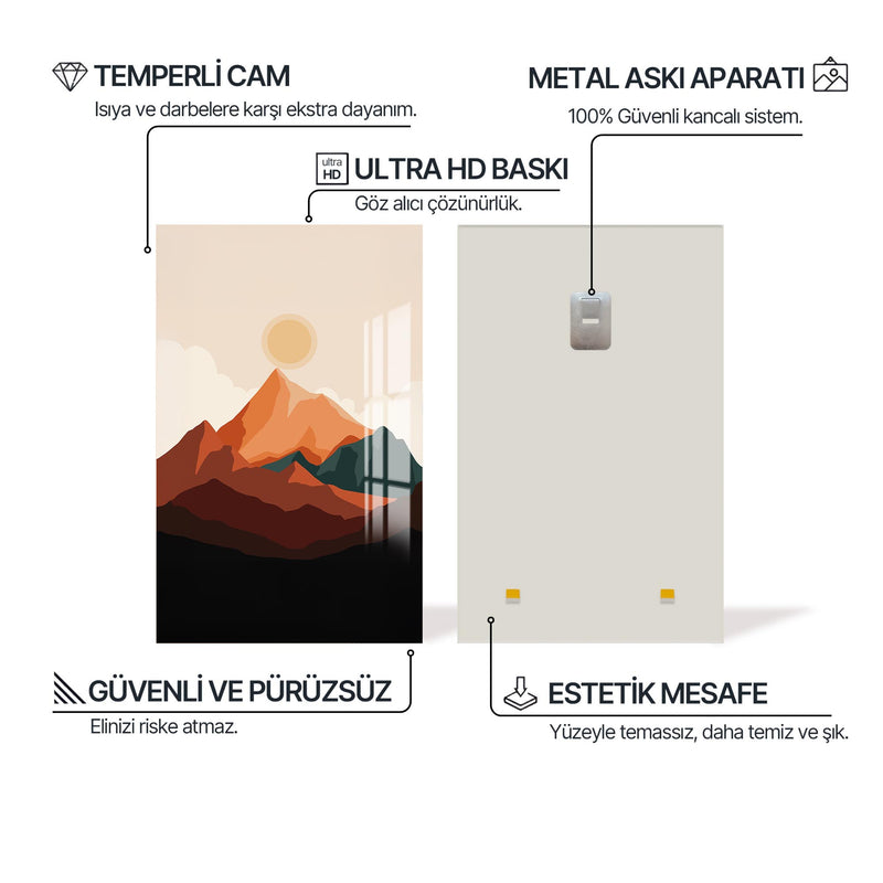 Dağda Günbatımı Cam Tablo – Cam Tablo