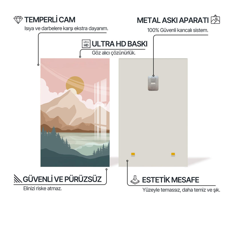 Işıltılı Dağ Cam Tablo – Cam Tablo