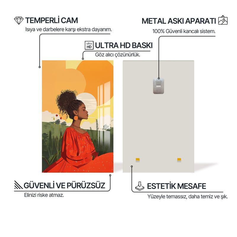 Kırmızı Etek Cam Tablo – Cam Tablo