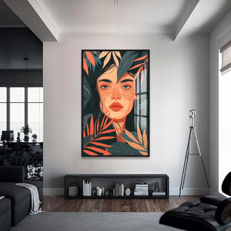Bir Buket Kadar Cam Tablo – Siyah Çerçeveli Cam Tablo