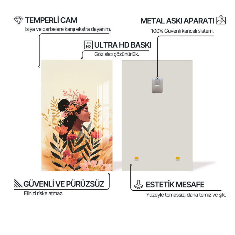 Kadın ve Gelincikler Cam Tablo – Cam Tablo
