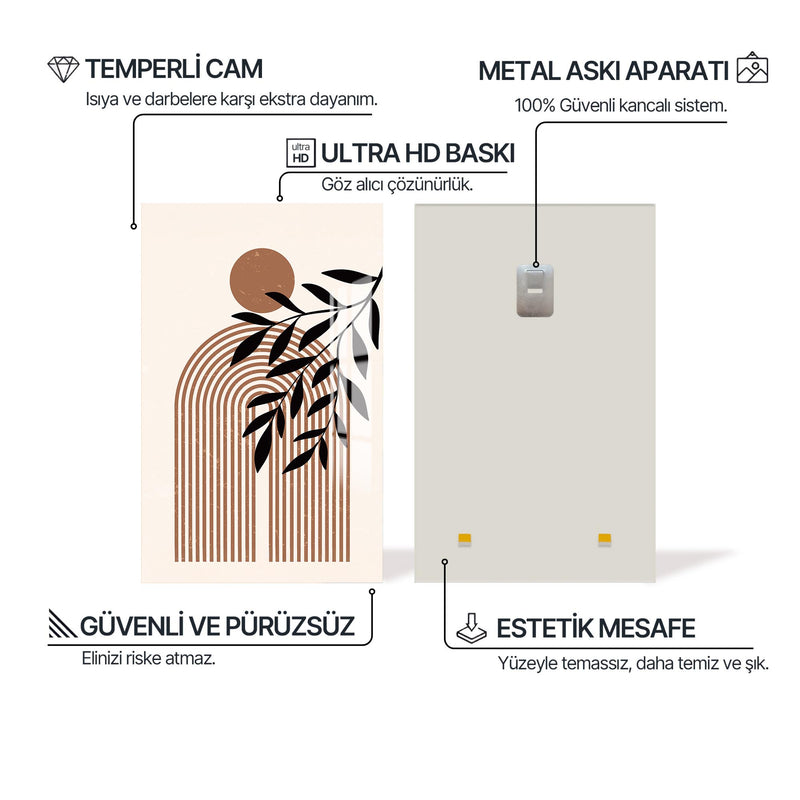 Bohem Siyah Dallar Cam Tablo – Cam Tablo