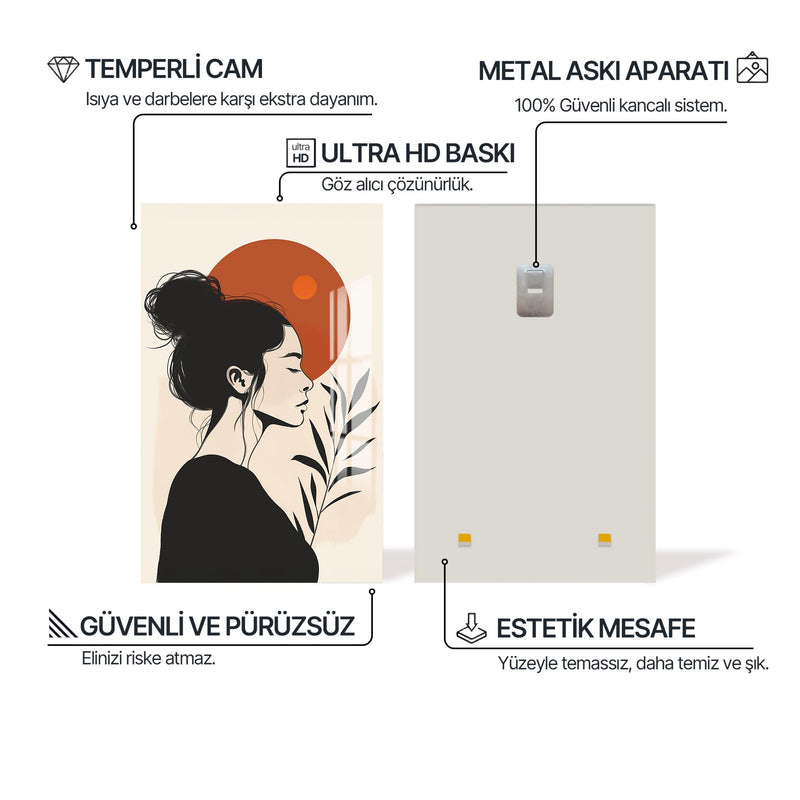 Günbatımındaki Kadın Cam Tablo – Cam Tablo