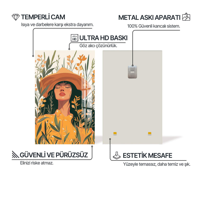 Yazla Örtülü Cam Tablo – Cam Tablo