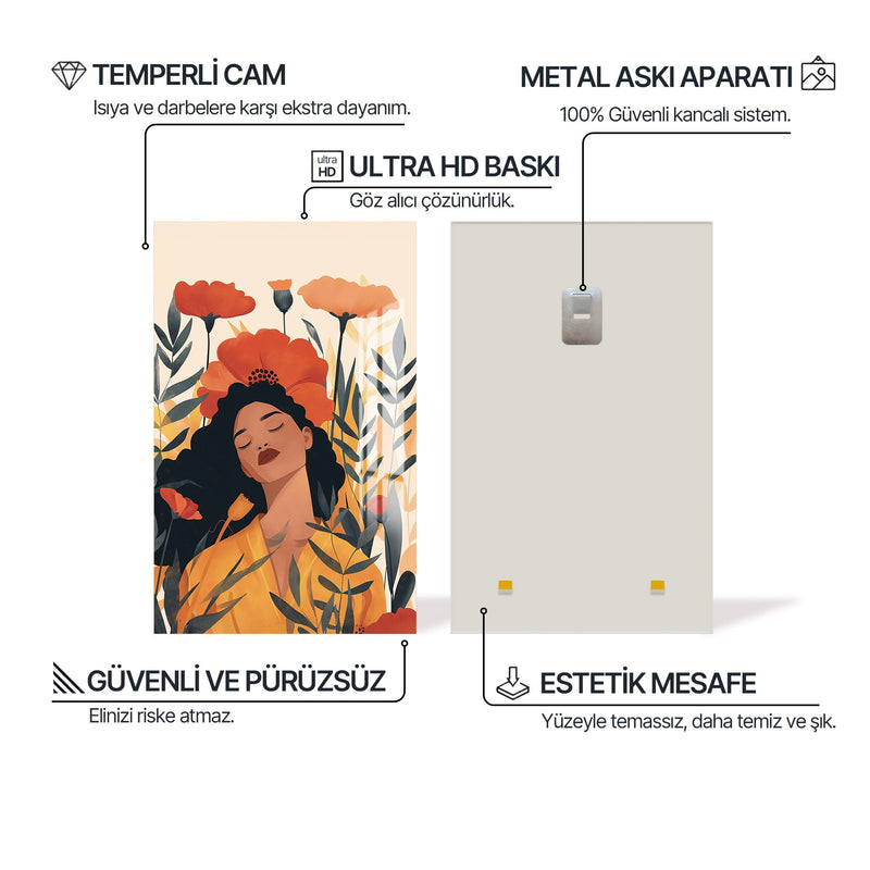 Gelincik Sükuneti Cam Tablo – Cam Tablo