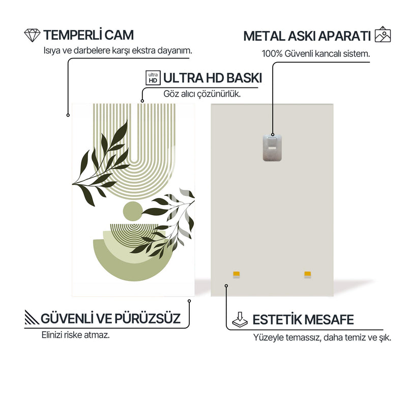 Yapraklar ve Kavun Cam Tablo – Cam Tablo