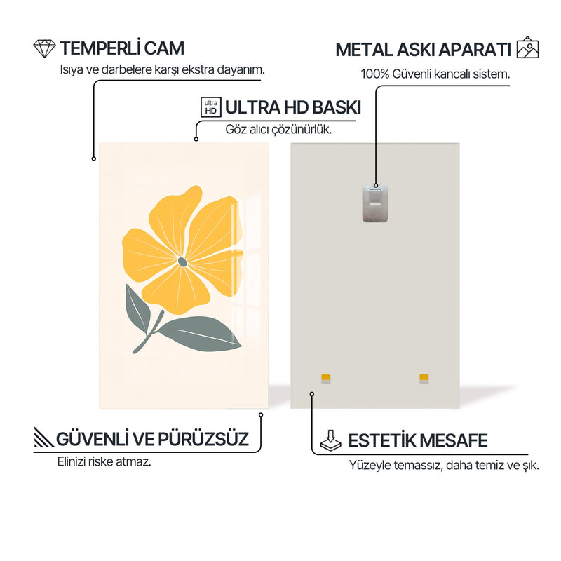 Sarı Çiçek Cam Tablo – Cam Tablo