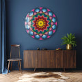 Mandala Yuvarlak Cam Tablo