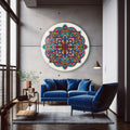 Mandala Yuvarlak Cam Tablo