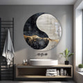 Yin Yang Yuvarlak Cam Tablo
