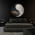 Yin Yang Yuvarlak Cam Tablo