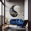 Yin Yang Yuvarlak Cam Tablo