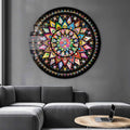 Spiral Çiçekler Yuvarlak Cam Tablo