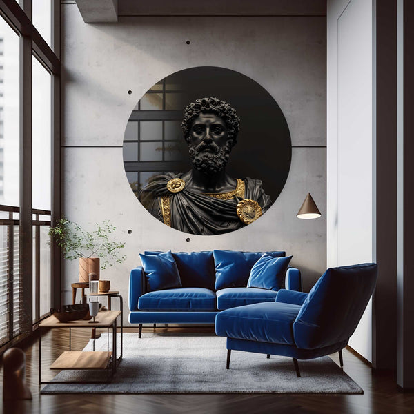 Marcus Aurelius Yuvarlak Cam Tablo