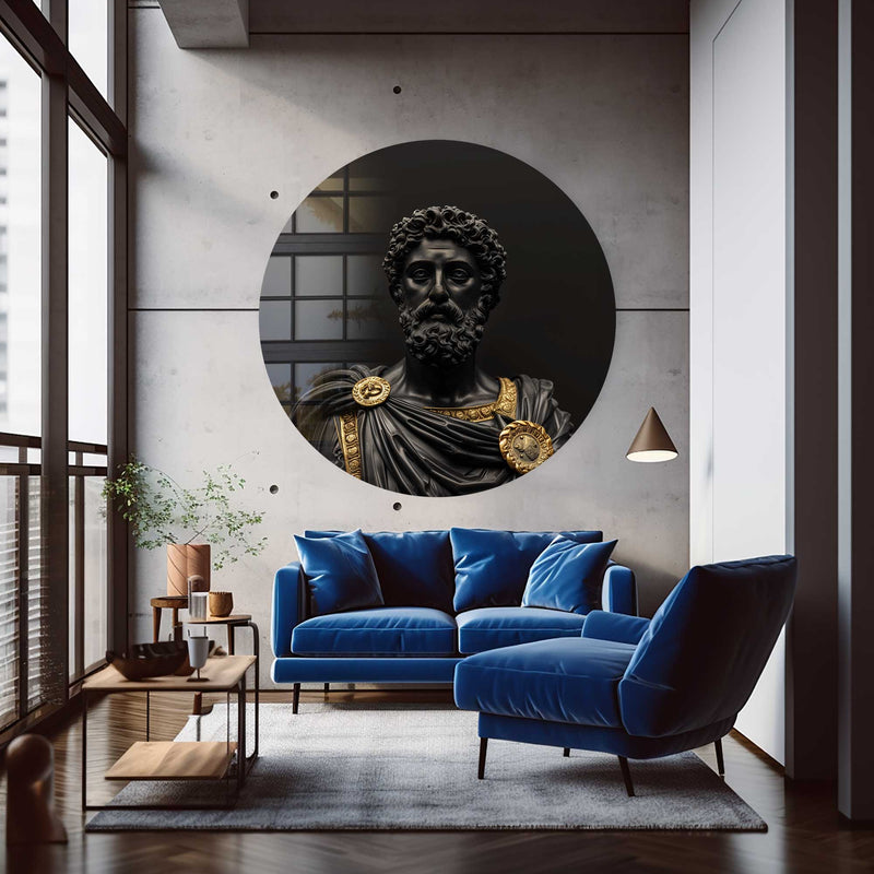 Marcus Aurelius Yuvarlak Cam Tablo