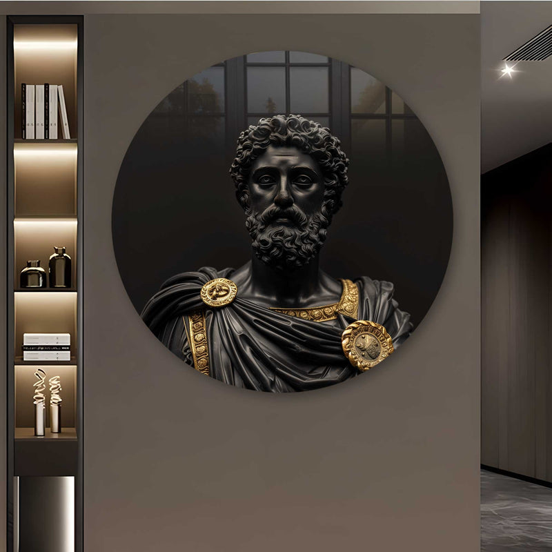 Marcus Aurelius Yuvarlak Cam Tablo