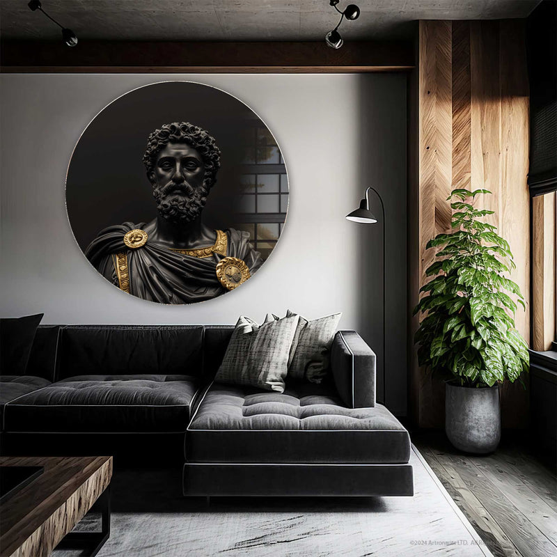 Marcus Aurelius Yuvarlak Cam Tablo