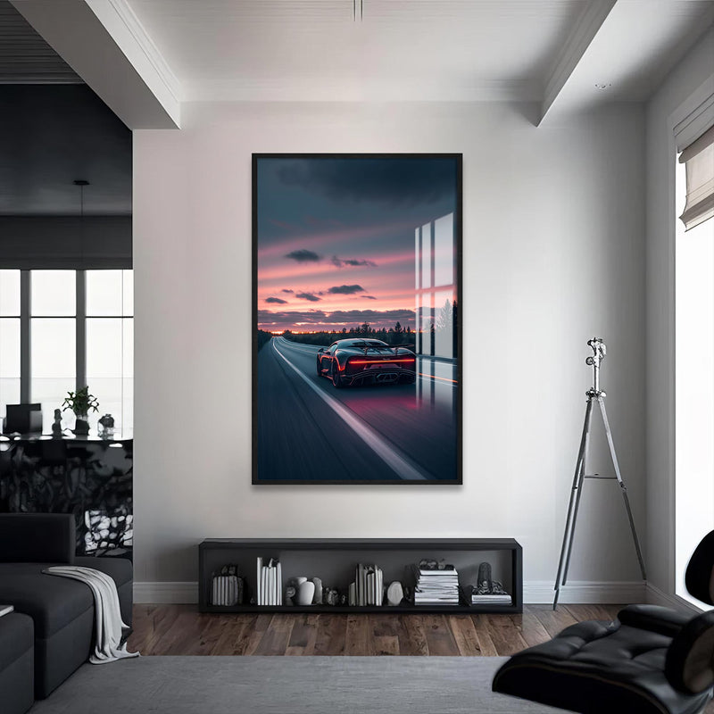 Blush Drift Cam Tablo – Siyah Çerçeveli Cam Tablo
