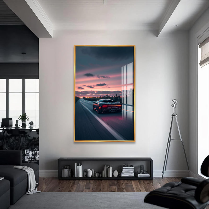 Blush Drift Cam Tablo – Altın Çerçeveli Cam Tablo
