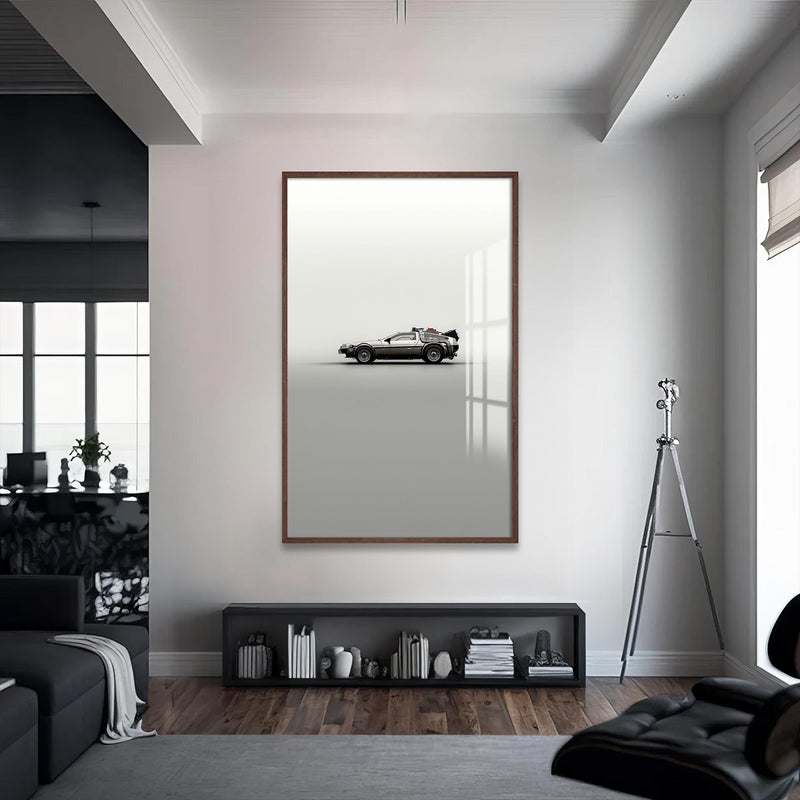 Mauve Drift Cam Tablo – Ceviz Çerçeveli Cam Tablo