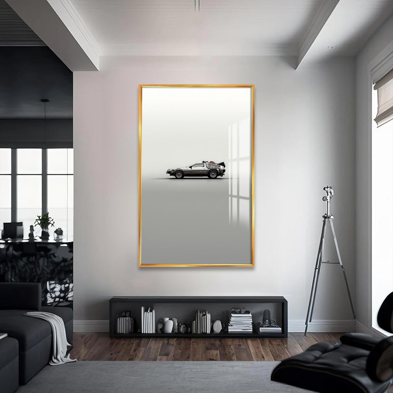 Mauve Drift Cam Tablo – Altın Çerçeveli Cam Tablo