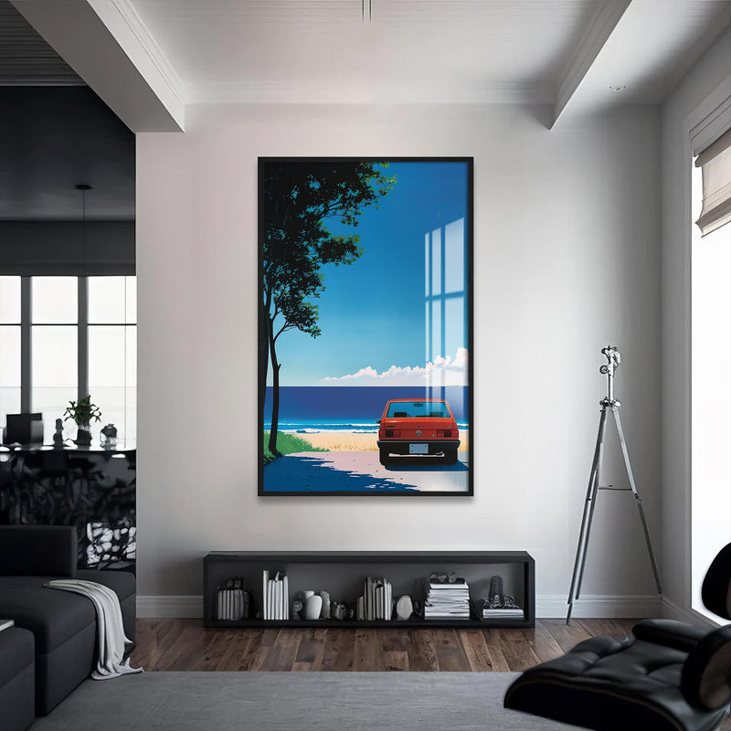 Rose Quartz Apex Cam Tablo – Siyah Çerçeveli Cam Tablo