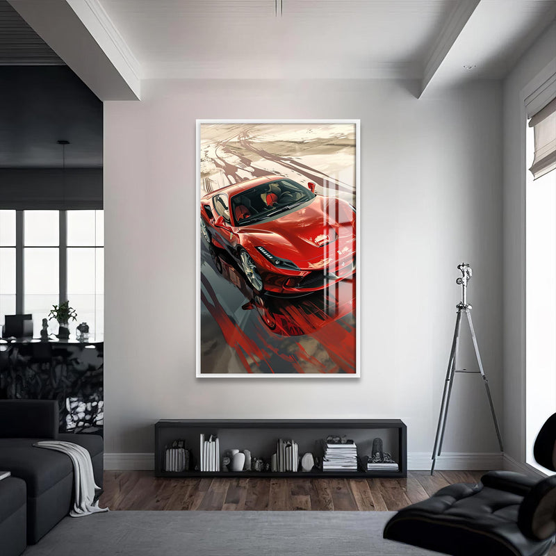 Matte Rose RPM Cam Tablo – Beyaz Çerçeveli Cam Tablo