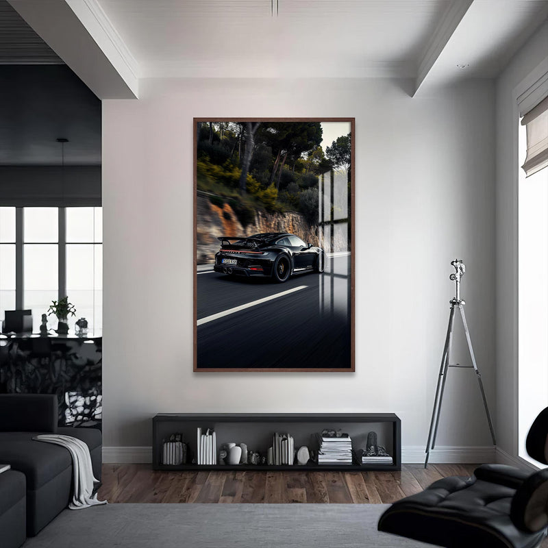 Pastel Fuel Cam Tablo – Ceviz Çerçeveli Cam Tablo