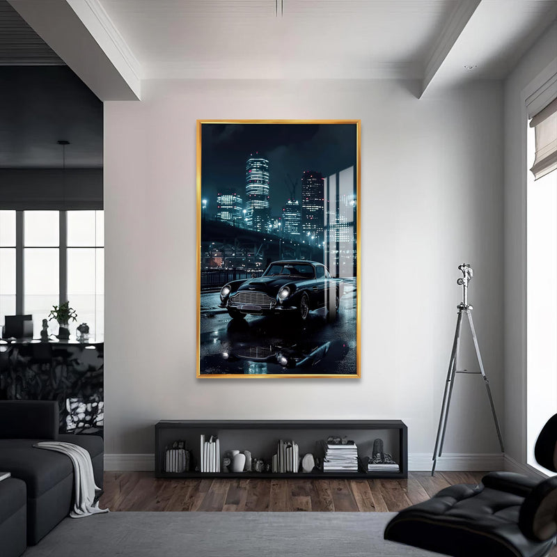 Neon Rust Cam Tablo – Altın Çerçeveli Cam Tablo