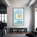 Gin & Tonic Cam Tablo – Siyah Çerçeveli Cam Tablo