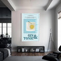 Gin & Tonic Cam Tablo – Beyaz Çerçeveli Cam Tablo