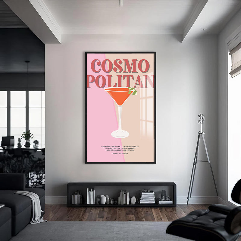 Cosmopolitan Cam Tablo – Siyah Çerçeveli Cam Tablo