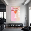 Cosmopolitan Cam Tablo – Altın Çerçeveli Cam Tablo
