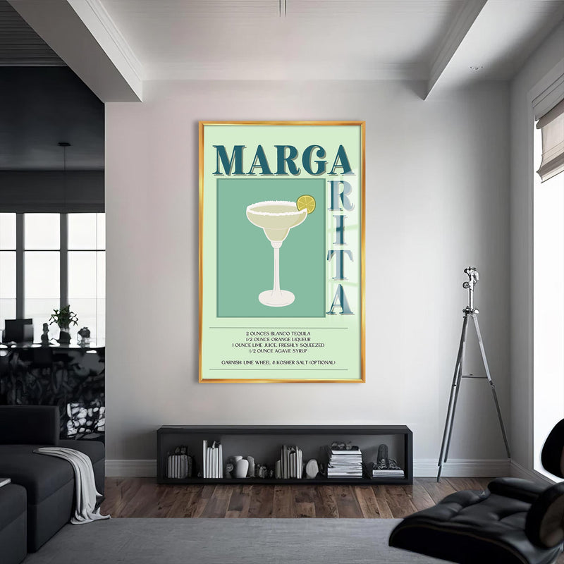 Margarita Cam Tablo – Altın Çerçeveli Cam Tablo