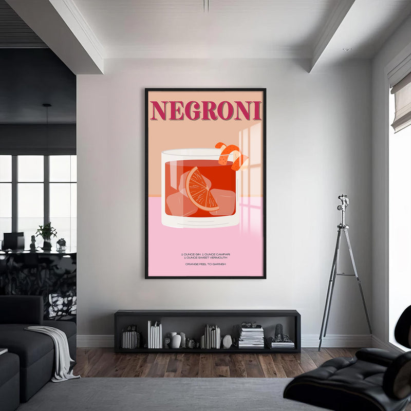Negroni Cam Tablo – Siyah Çerçeveli Cam Tablo