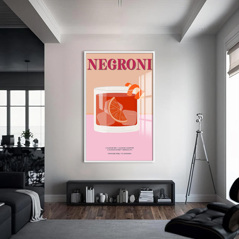 Negroni Cam Tablo – Beyaz Çerçeveli Cam Tablo