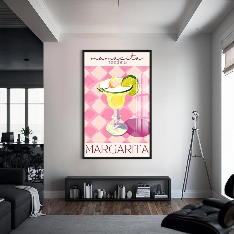 Margarita Cam Tablo – Siyah Çerçeveli Cam Tablo