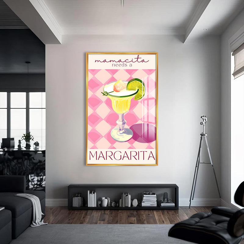 Margarita Cam Tablo – Altın Çerçeveli Cam Tablo