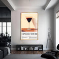 Espresso Martini Cam Tablo – Altın Çerçeveli Cam Tablo