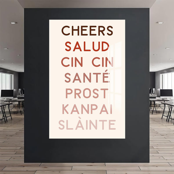 Cheers Dilleriyle Cam Tablo