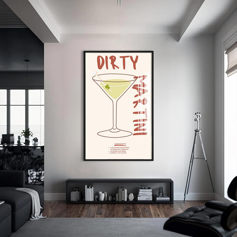 Dirty Martini Cam Tablo – Siyah Çerçeveli Cam Tablo