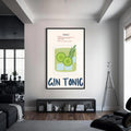 Gin Tonic Cam Tablo – Siyah Çerçeveli Cam Tablo