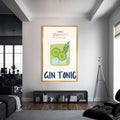Gin Tonic Cam Tablo – Altın Çerçeveli Cam Tablo