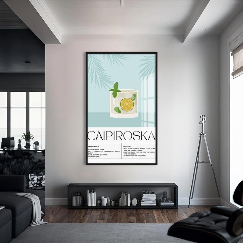 Caipiroska Cam Tablo – Siyah Çerçeveli Cam Tablo