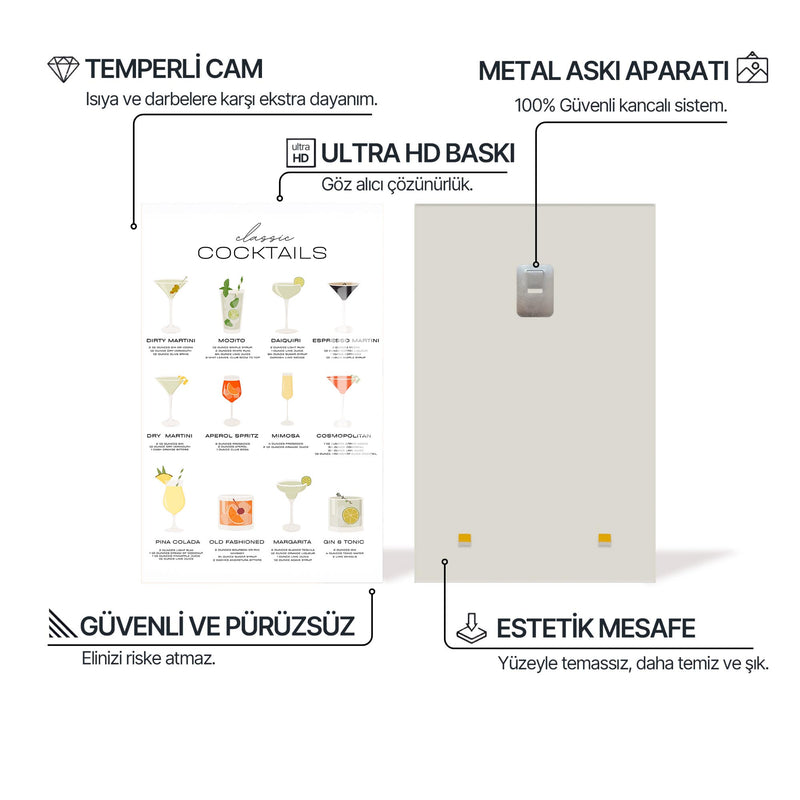 Kokteyl Seçkisi Cam Tablo – Cam Tablo