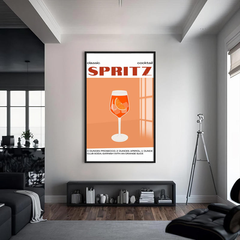 Spritz Cam Tablo – Siyah Çerçeveli Cam Tablo