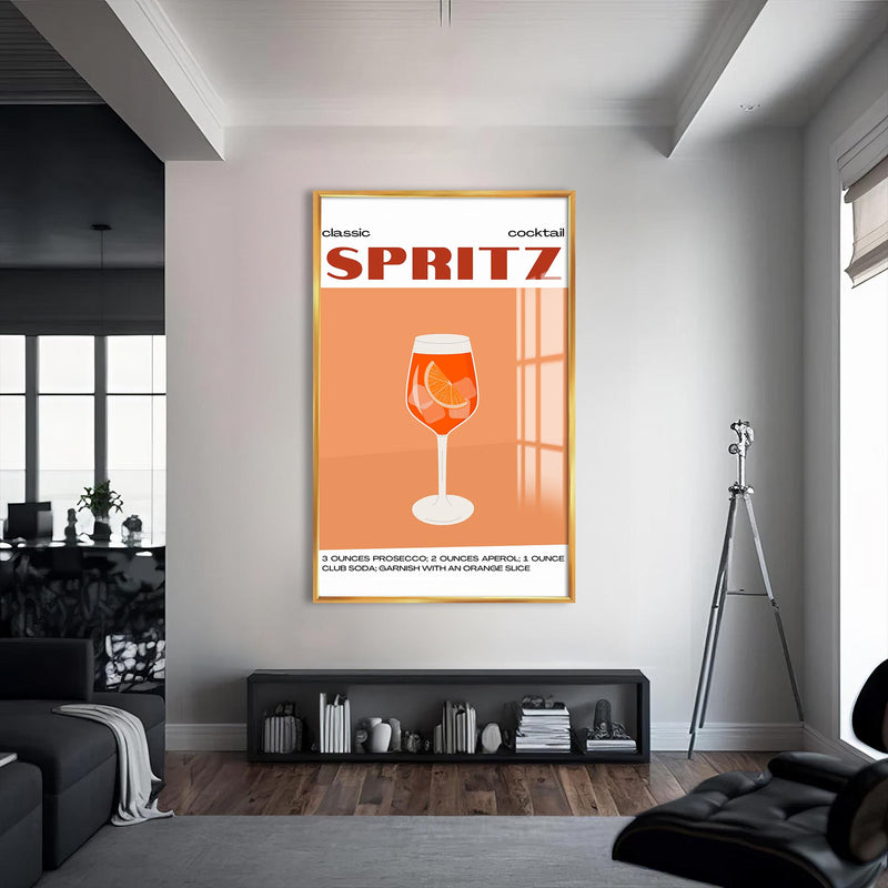 Spritz Cam Tablo – Altın Çerçeveli Cam Tablo