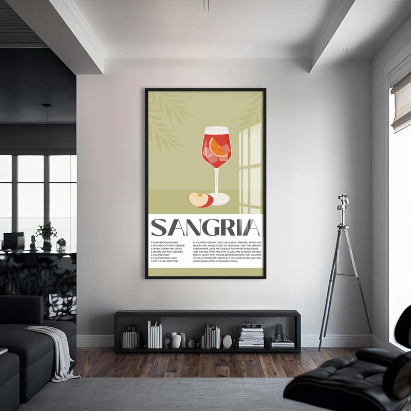 Sangria Cam Tablo – Siyah Çerçeveli Cam Tablo